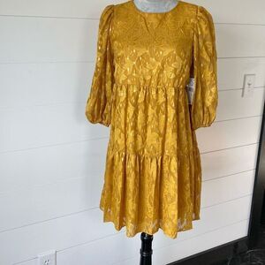 Maia Womens 3/4 Sleeve Floral Babydoll Dress Size 2